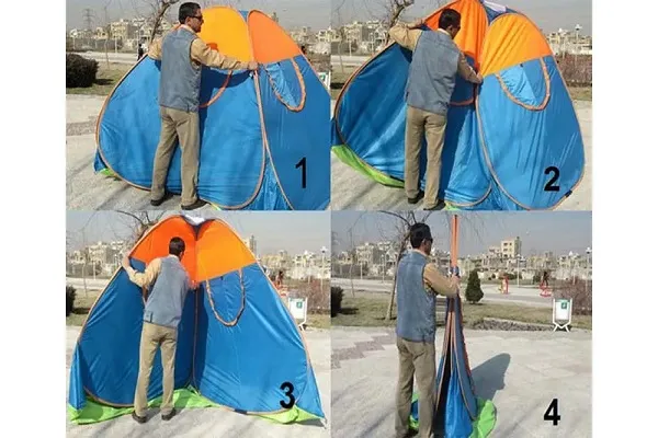 مراحل جمع كردن چادر مسافرتی فنری