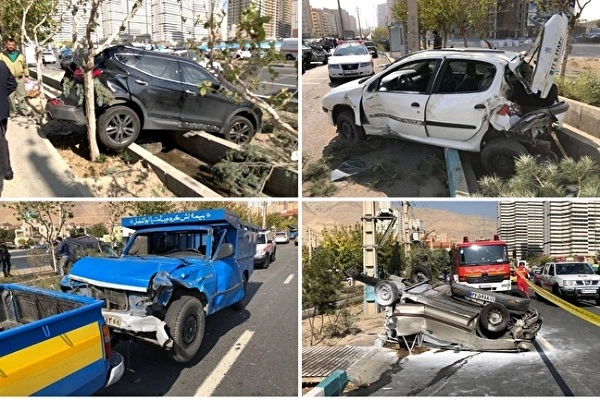 حادثه برای خودرو در محور مهران | واژگونی خودرو