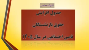 جدول افزایش حقوق بازنشستگان تامین اجتماعی در سال ۱۴۰۵/ جدول حقوق ۱۴۰۵+بازنشستگان(سنوات،حق مسکن+حق اولاد)