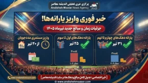 خبر فوری برای یارانه‌ بگیران تیر ۱۴۰۵ | برنامه کامل زمان واریز یارانه نقدی تیرماه اعلام شد؛ مستمری مددجویان ۲۰ تیر، دهک‌ های اول تا سوم ۲۵ تیر و دهک‌های چهارم تا نهم ۳۱ تیر / جدول مبالغ به ازای هر نفر؛ ۴۰۰ هزار تومان برای دهک‌ های پایین و ۳۰۰ هزار تومان برای سایر مشمولان