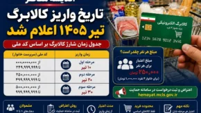 تاریخ واریز کالابرگ تیر ۱۴۰۵ اعلام شد | جدول زمان شارژ کالابرگ تیرماه بر اساس کد ملی | مبلغ هر نفر در کالابرگ تیرماه 1405 چقدر است؟