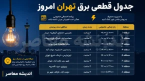 جدول قطعی برق تهران امروز سه شنبه ۶ مرداد ۱۴۰۵ | ساعت خاموشی مناطق تهران | برنامه احتمالی قطع برق