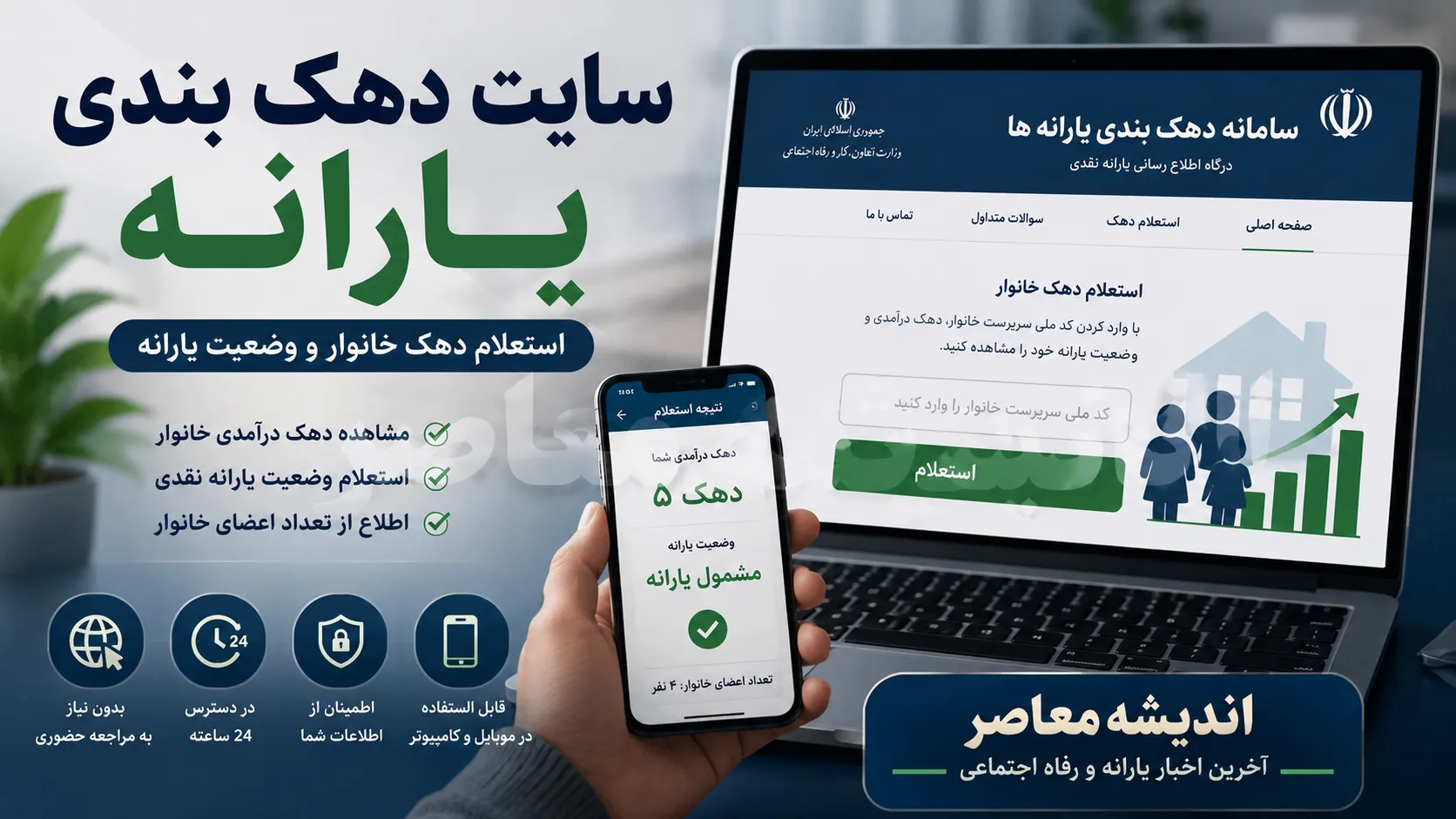سایت دهک بندی یارانه | ورود به سامانه حمایت، استعلام دهک با کد ملی و ثبت اعتراض
