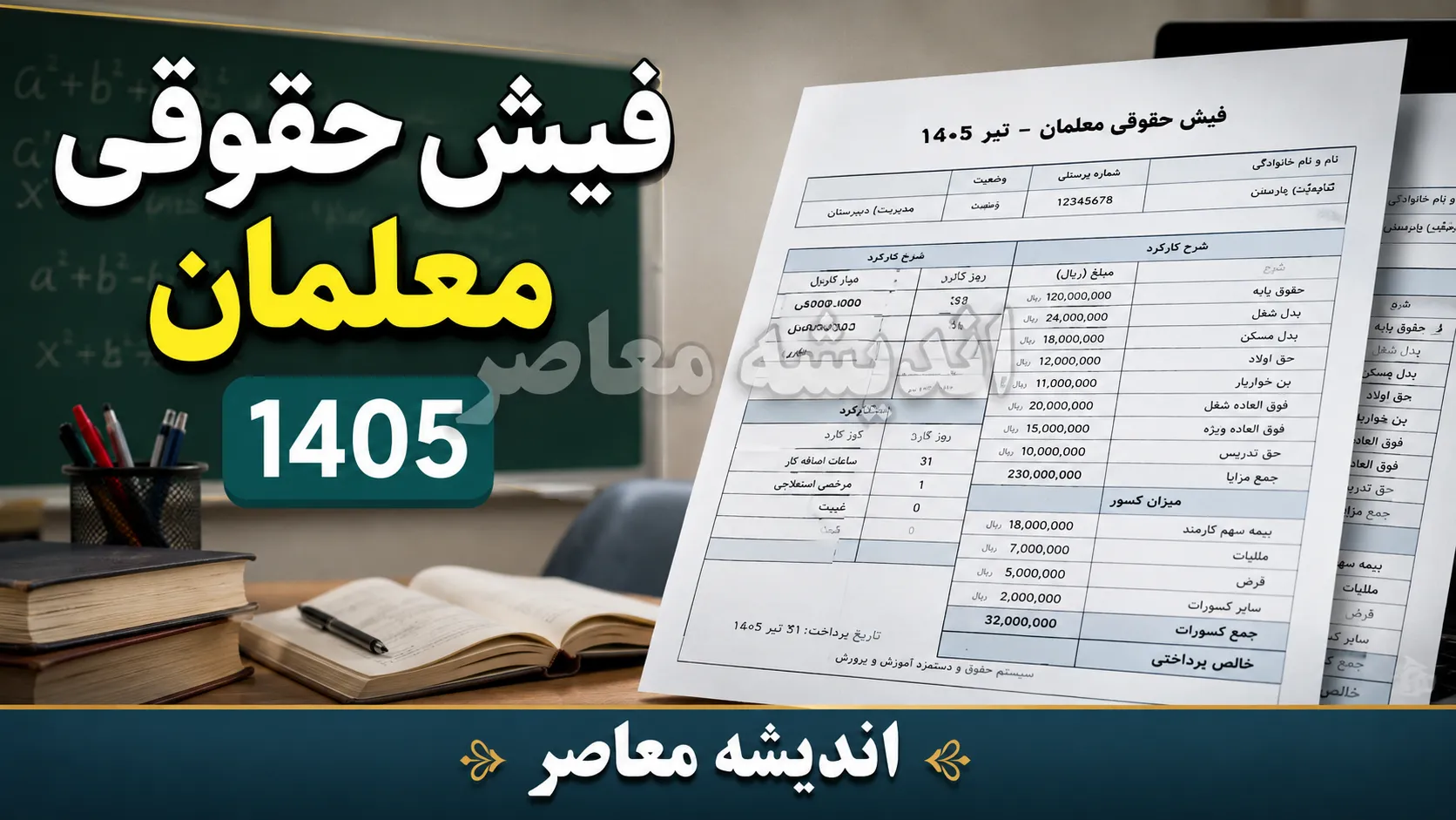 فیش حقوقی معلمان تیر ۱۴۰۵ | فیش حقوقی فرهنگیان تیرماه منتشر شد؟ | نحوه دریافت فیش حقوقی از مای مدیو