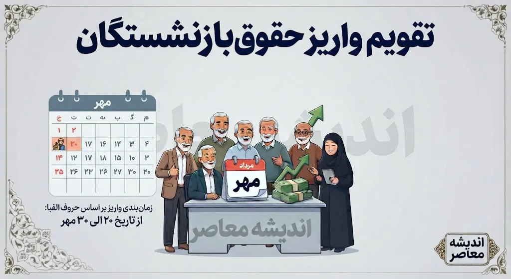 تقویم واریز حقوق بازنشستگان مرداد ۱۴۰۵ + جدول زمانی بر اساس حروف الفبا