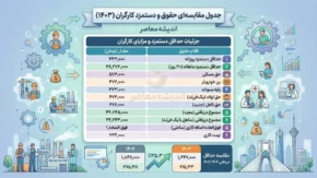 جدول مقایسه ای حقوق و دستمزد کارگران در ۳ سال اخیر؛ حقوق کارگران در سال های ۱۴۰۳، ۱۴۰۴ و ۱۴۰۵ چقدر افزایش یافت؟