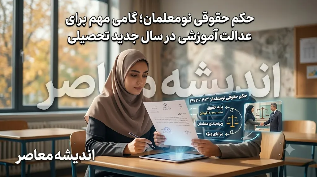 حکم حقوقی نومعلمان در سال تحصیلی ۱۴۰۵-۱۴۰۶؛ حقوق معلمان جدید چقدر است و حکم چه زمانی صادر می‌شود؟