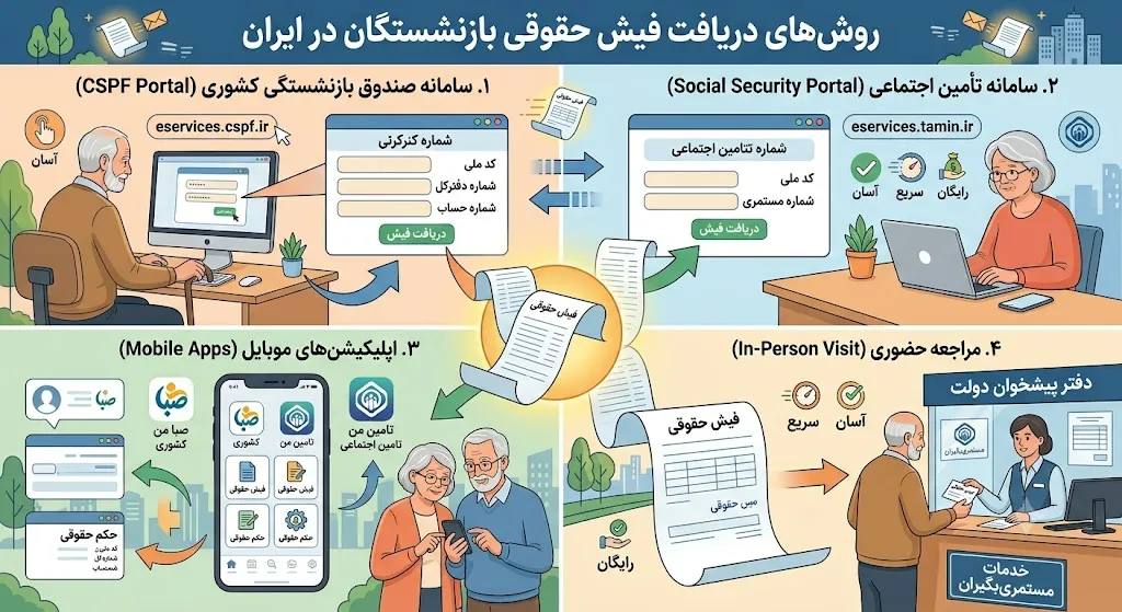 دریافت فیش حقوقی بازنشستگان ۱۴۰۵ | مشاهده و دانلود فیش حقوقی تامین اجتماعی با کد ملی | لینک ورود به سامانه فیش حقوقی بازنشستگان