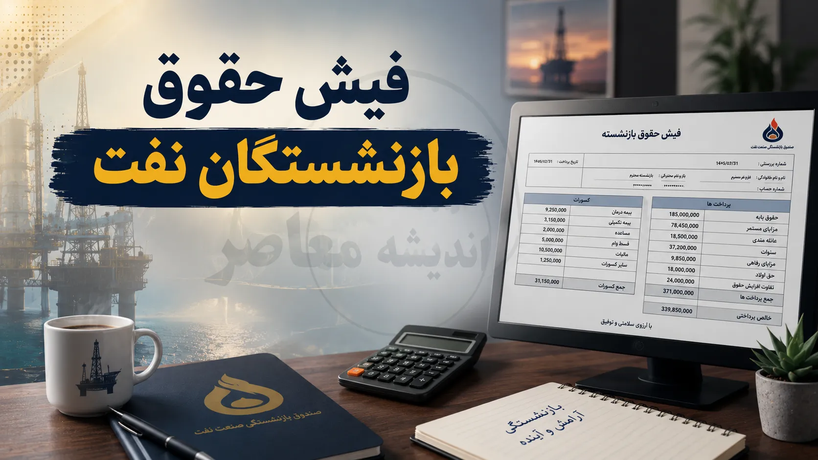 فیش حقوق بازنشستگان نفت ۱۴۰۵ | نحوه مشاهده و دریافت فیش حقوقی بازنشستگان صنعت نفت در سامانه سما + آخرین جزئیات حقوق مرداد