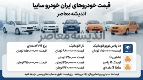 قیمت خودروهای ایران خودرو و سایپا امروز شنبه ۱۰ مرداد ۱۴۰۵ | آخرین قیمت بازار محصولات ایران خودرو و سایپا | جدول قیمت خودرو امروز