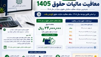 معافیت مالیات حقوق ۱۴۰۵ | سقف جدید معافیت مالیاتی حقوق و دستمزد | جدول مالیات حقوق ۱۴۰۵ و نحوه محاسبه