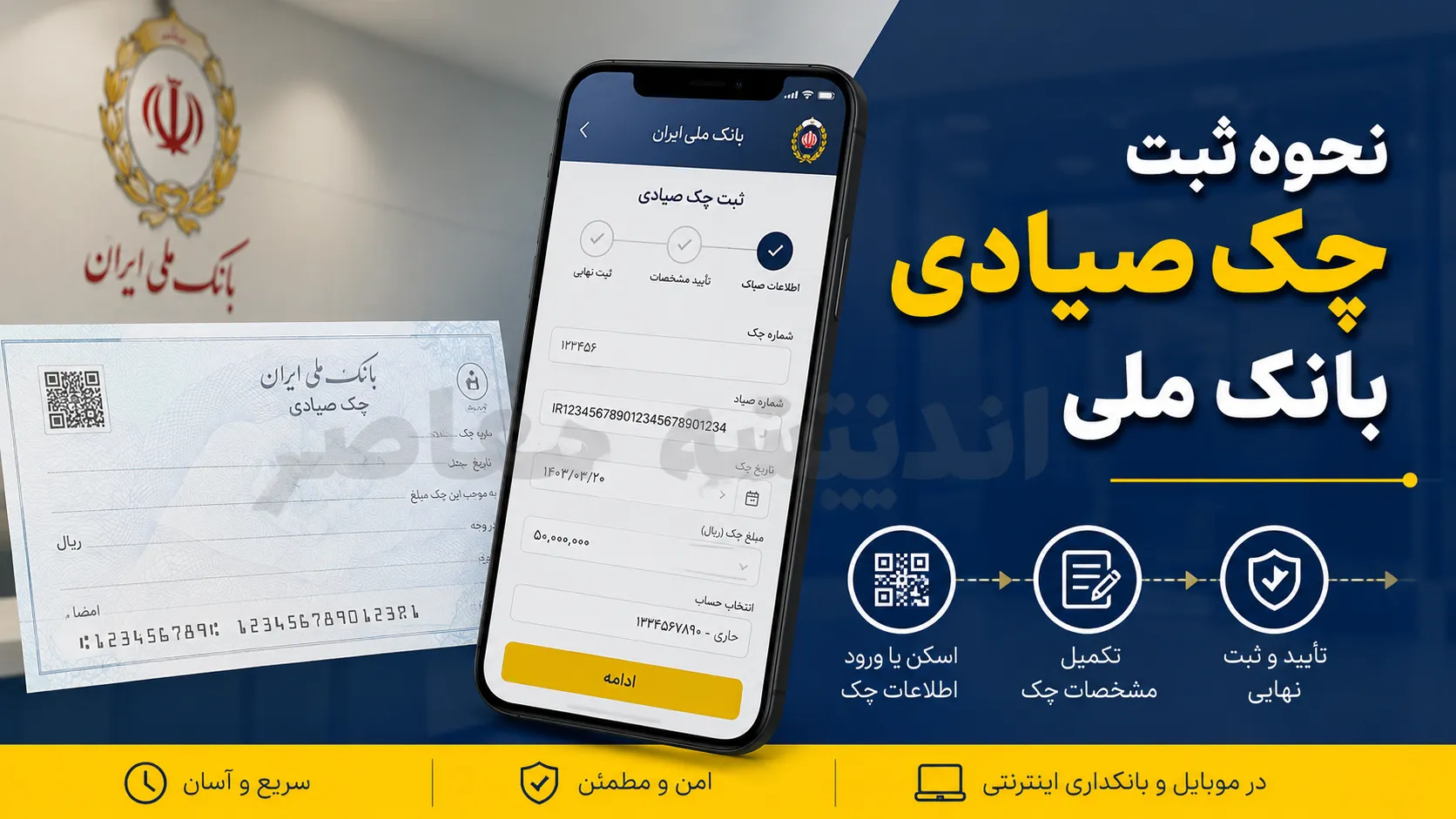 چک صیادی بانک ملی | ثبت چک صیادی بانک ملی در سامانه صیاد | آموزش کامل ثبت، تایید و انتقال چک بانک ملی