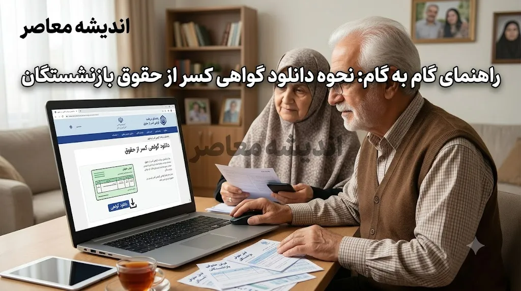 دانلود گواهی کسر از حقوق بازنشستگان | راهنمای دریافت گواهی کسر از حقوق بازنشستگان | نحوه دانلود گواهی کسر از حقوق