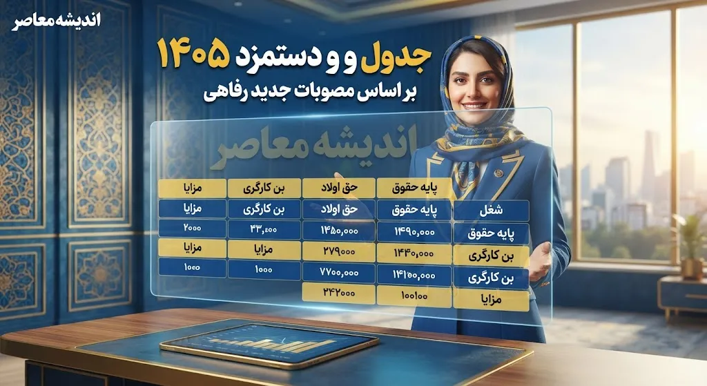 جدول حقوق و دستمزد ۱۴۰۵؛ حداقل حقوق کارگران، حق مسکن، بن کارگری و حق اولاد