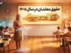 حقوق معلمان در سال ۱۴۰۵؛ افزایش حقوق فرهنگیان، رتبه بندی و جزئیات دریافتی