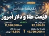 قیمت طلا و دلار امروز پنجشنبه ۱۹ شهریور ۱۴۰۵ / دلار در آستانه ۲۳۴ هزار تومان و طلای ۱۸ عیار در محدوده ۲۴ میلیون و ۳۰۰ هزار تومان / آخرین قیمت بازار طلا و ارز