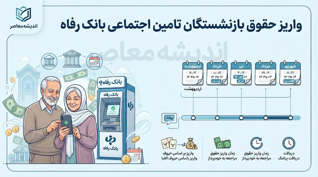واریز حقوق بازنشستگان تامین اجتماعی بانک رفاه؛ زمان پرداخت شهریور ۱۴۰۵ اعلام شد