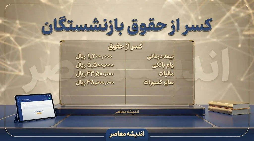 کسر از حقوق بازنشستگان کشوری | دو نوع کسورات قانونی و جنجالی در فیش حقوقی بازنشستگان کشوری / کسر یکجای کارمزد وام ۷۵ میلیونی و خطای بیمه تکمیلی دردسر ساز شد